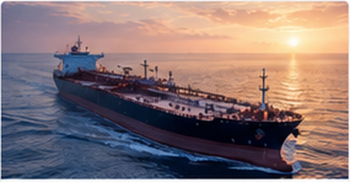 Oil tanker at sea
